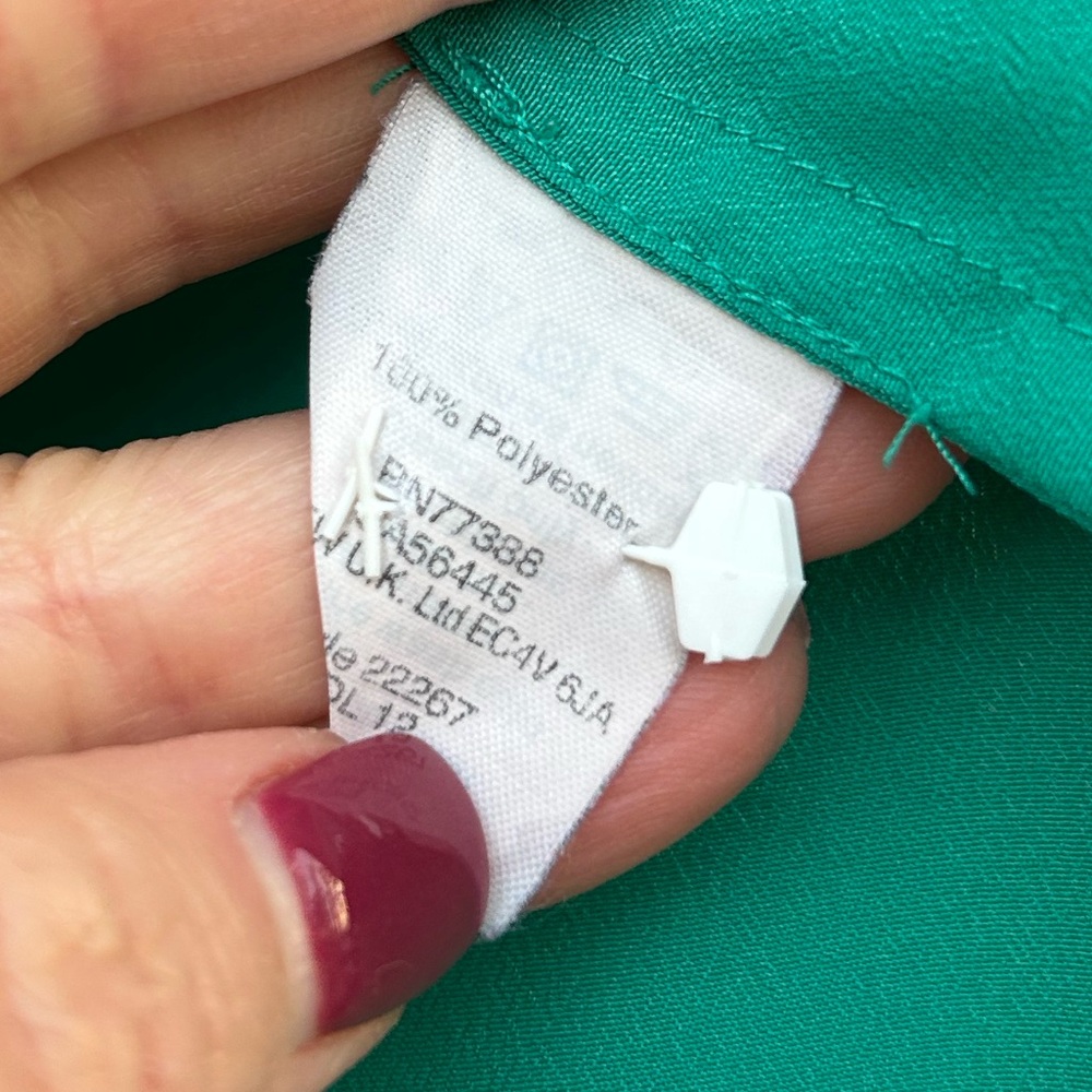 J. Crew Factory Green Button Back Blouse M - Picture 6 of 6